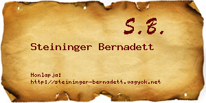 Steininger Bernadett névjegykártya